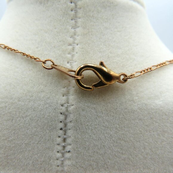 Y Shaped Station Necklace Gold Tone 16" Imitation Pearl Lobster Clasp - Picture 4 of 5